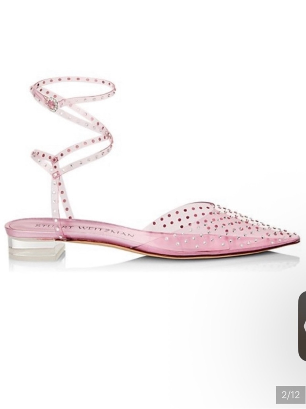 Pink Embellished Ankle-Tie Flat Heels - Women - Picture 3 of 7